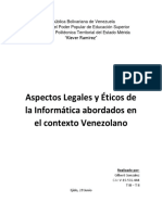 Informe Aspectos Legales y Éticos