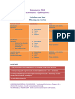 Presupuesto 2018.docx Matrimonios y Celebraciones.