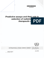 IAEATecDoc33032984: Predictive Assays and Their Role in Selection of Radiation As The Therapeutic Modality