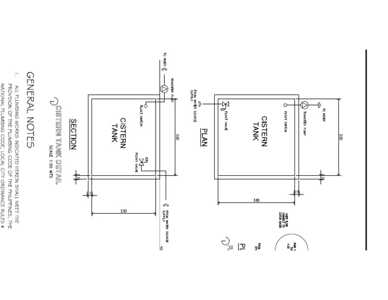 Cistern Tank Detail PDF | PDF