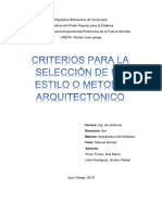 Criterios de Seleccion de Un Estilo Arquitectonico