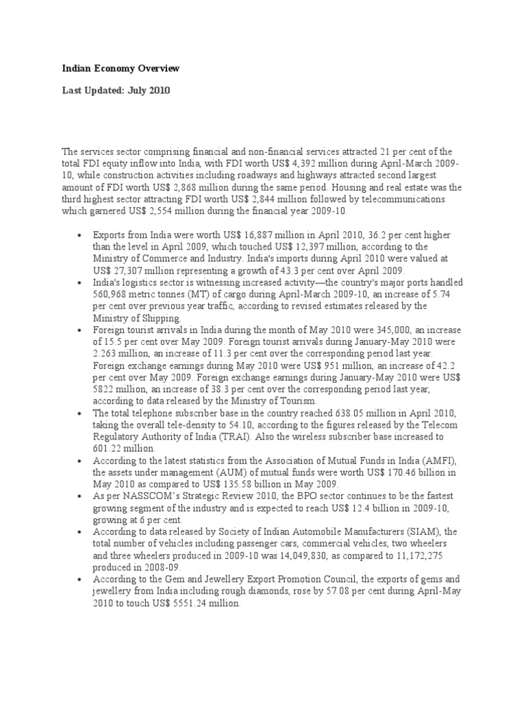 Indian Economy FDI and Growth Insights | PDF | Economy Of India ...