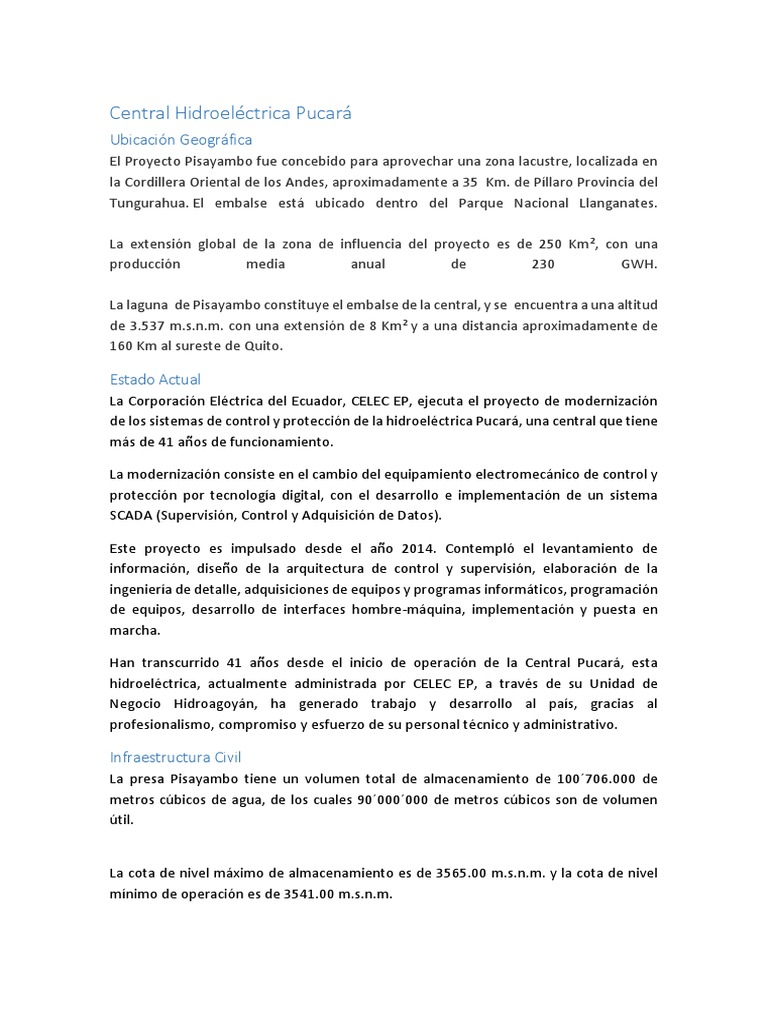 Pucara Generador Electrico Hidroelectricidad Prueba Gratuita