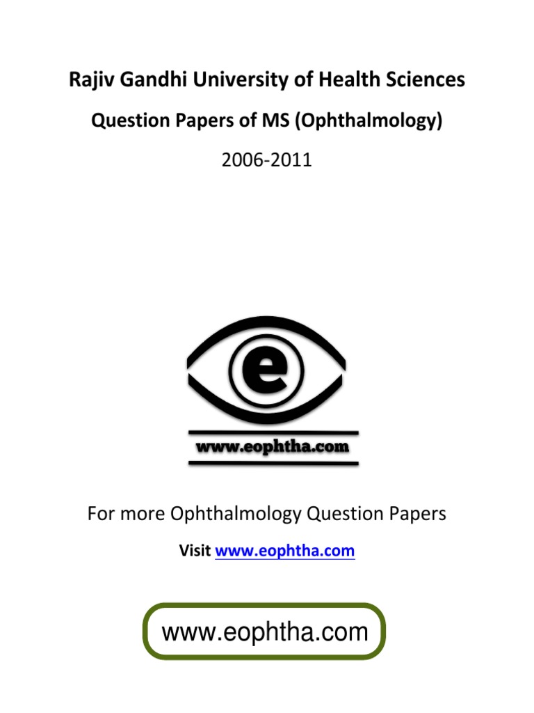 MS Ophthalmology Questions PDF Ophthalmology