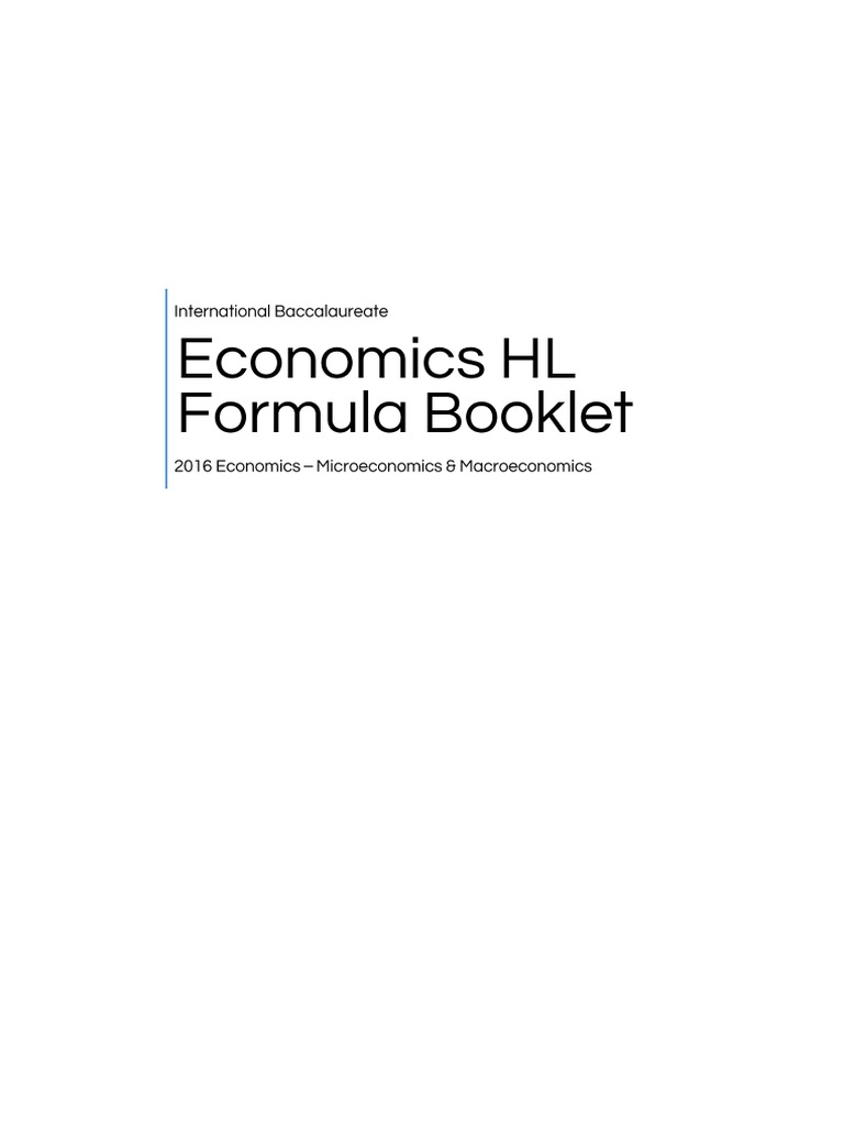 IB Economics Formula Sheet PDF PDF