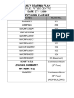 Daily seating plan for FIITJEE centre