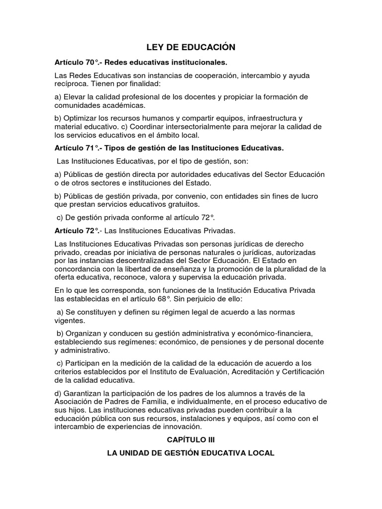 Ley General de Educacion | PDF | Institución | Presupuesto