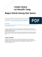 Bahan Peredam Suara Arsitektural Akustik Yang Bagus Untuk Gaung Dan Gema