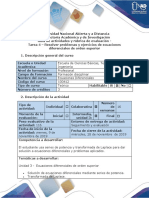 Guia de actividades y rubrica de evaluacion - Tarea  4 - Resolver problemas y ejercicios por medio de series de potencia y Transformada de Laplace.docx