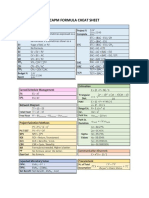 Capm Formula Cheat Sheet