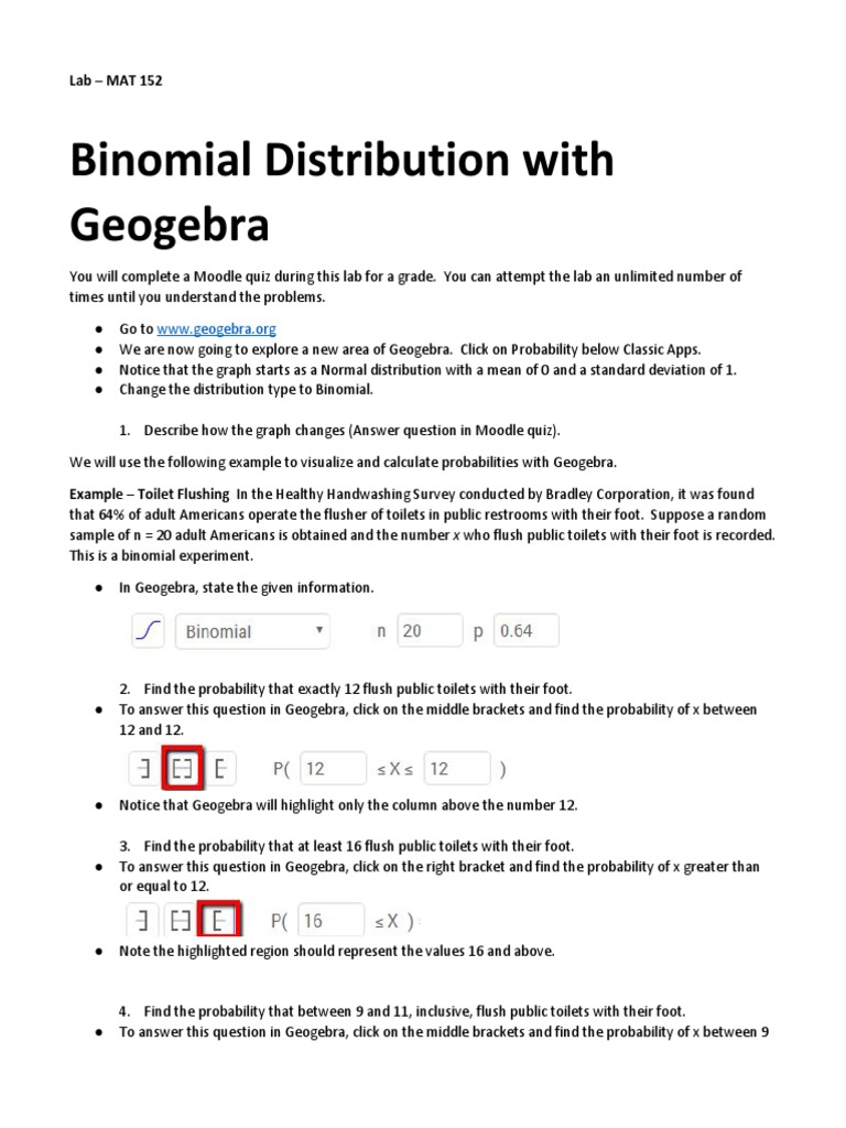 Lab - Binomial Geogebra | PDF | Probability Distribution | Statistical ...