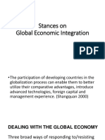 Topic 6 Stances On Economic Global Integration