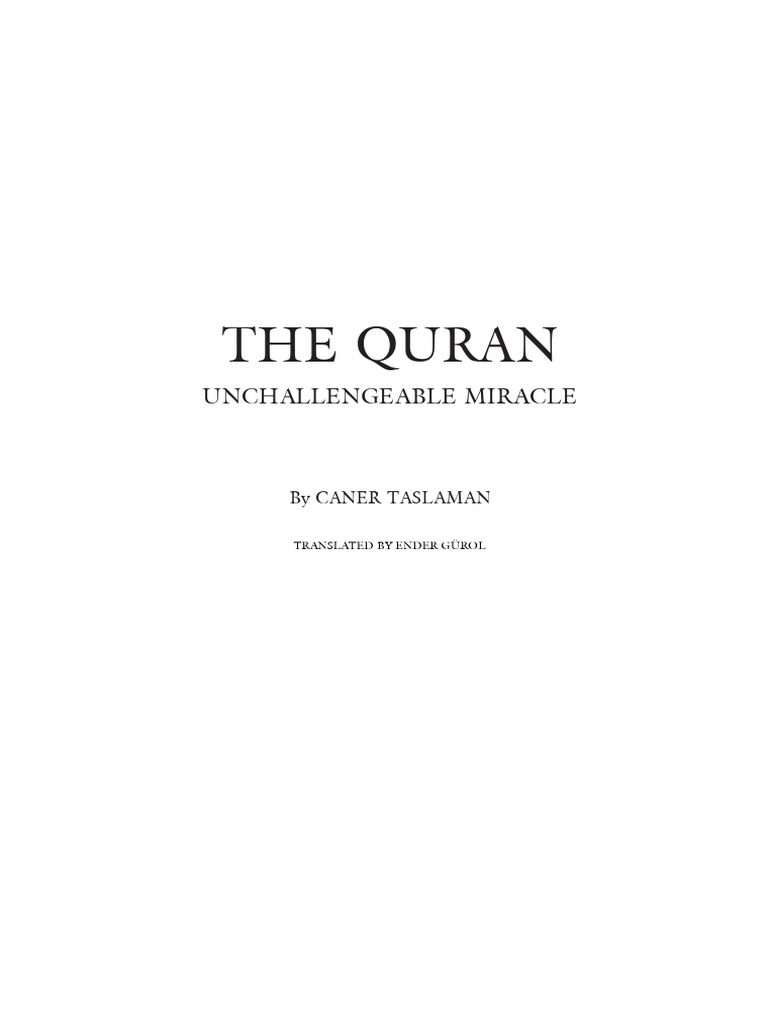 Unchallengeable Miracle Pdf Quran Islam