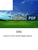 Duties of Class Teacher