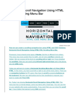 Horizontal Scroll Navigation Using HTML CSS