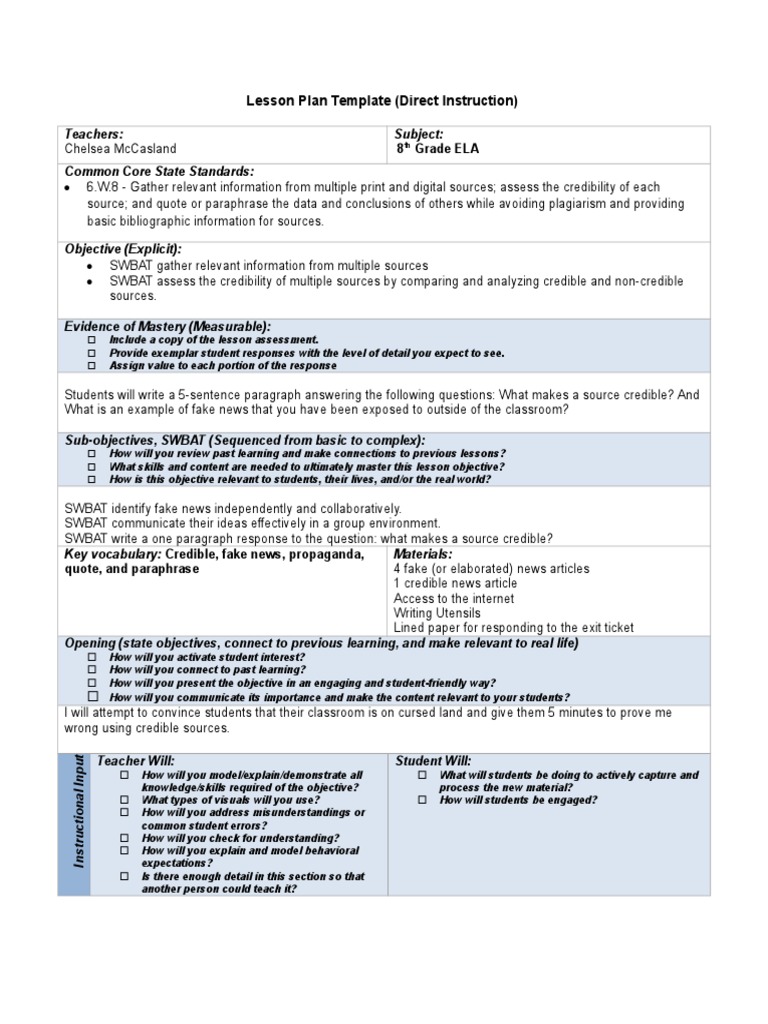 Fake News Lesson Plan Mccasland Download Free PDF Lesson Plan Teachers