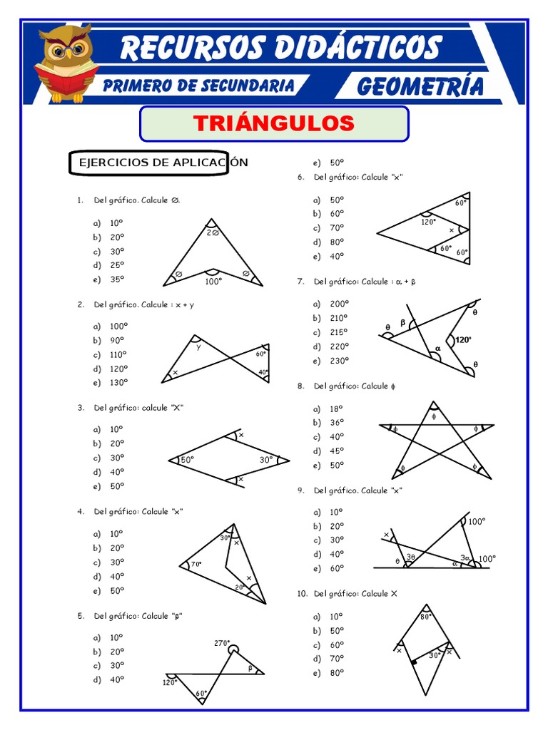 Ejercicios de Triángulos para Secundaria | PDF | Ajedrez | Deportes