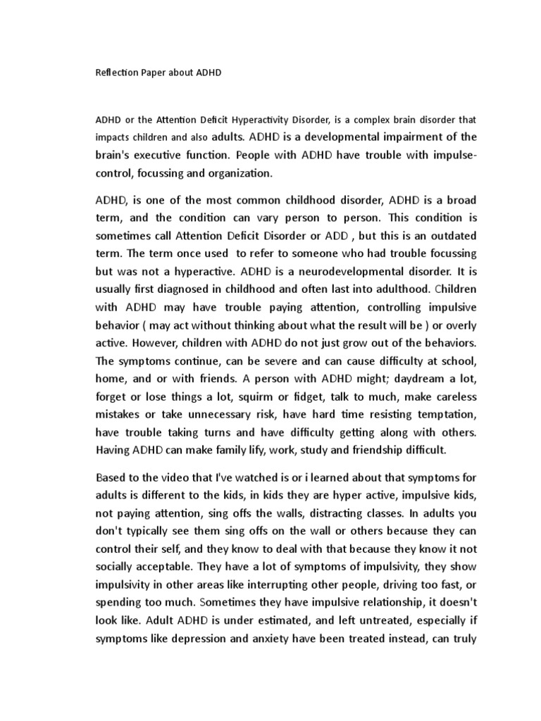 Adhd research paper example image