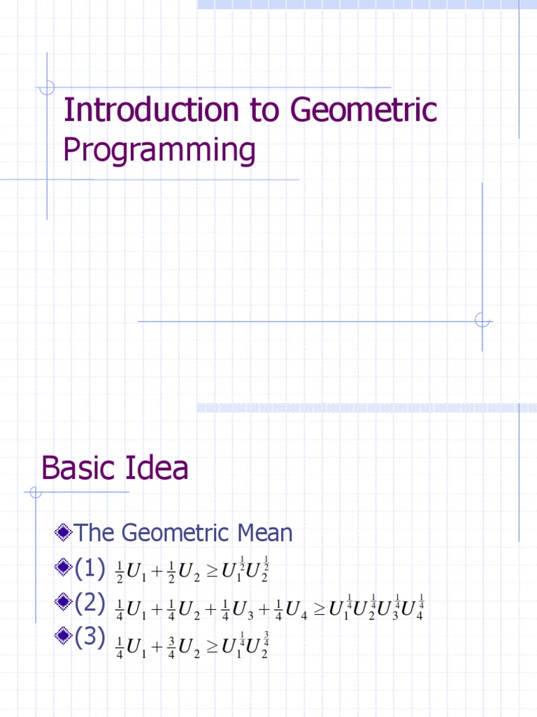 Introduction To Geometric Programming | PDF | Mathematical Relations ...