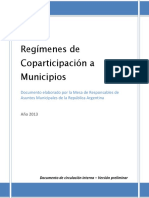 Regimenes de Coparticipacion a Municipios