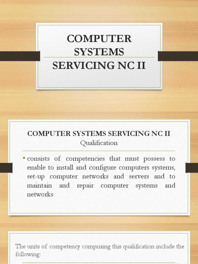 Computer Systems Servicing NC II Introduction | PDF | Computer Network ...