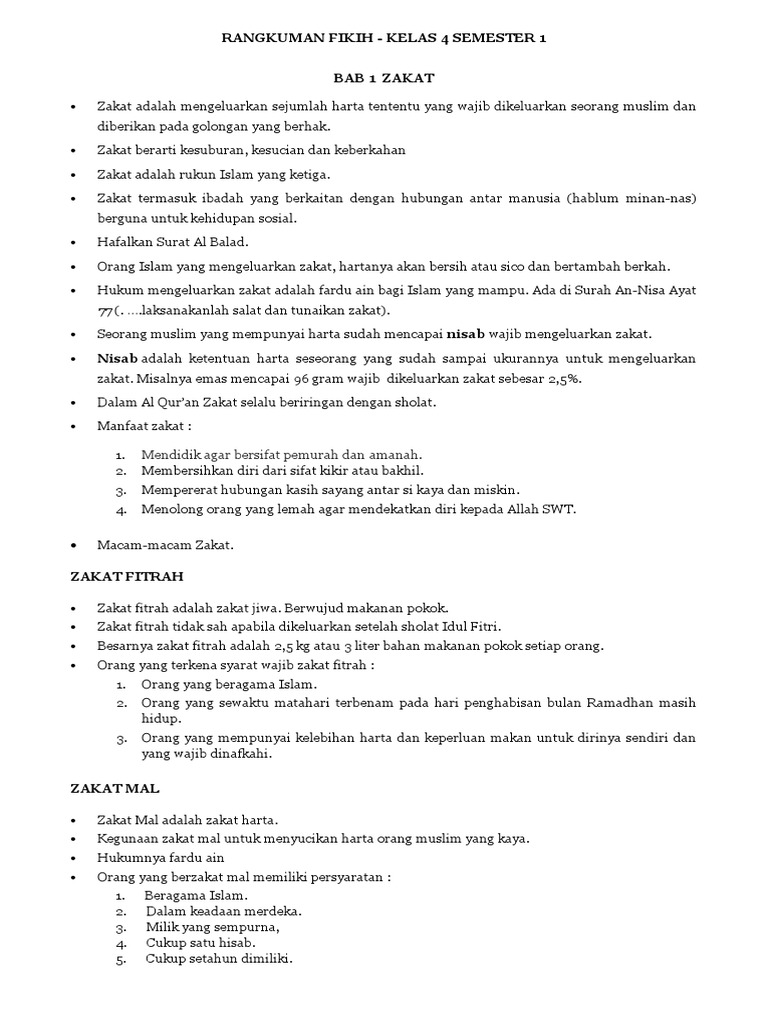 Rangkuman Fikih Smester 1
