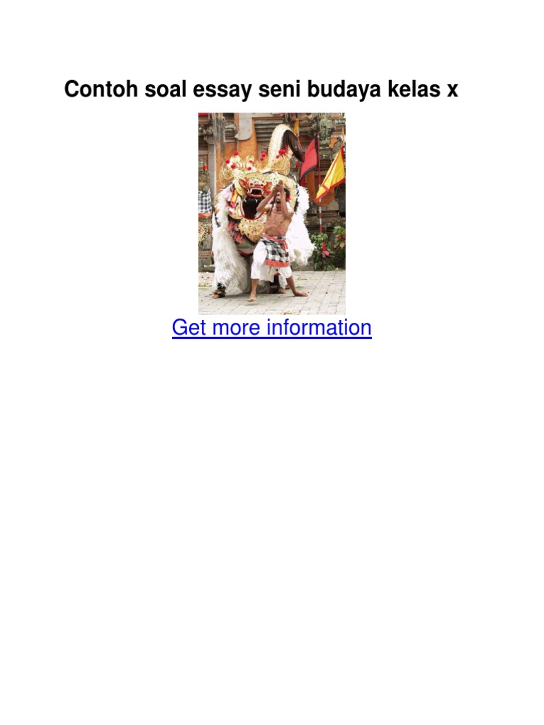 Contoh Soal Essay Seni Budaya Kelas x
