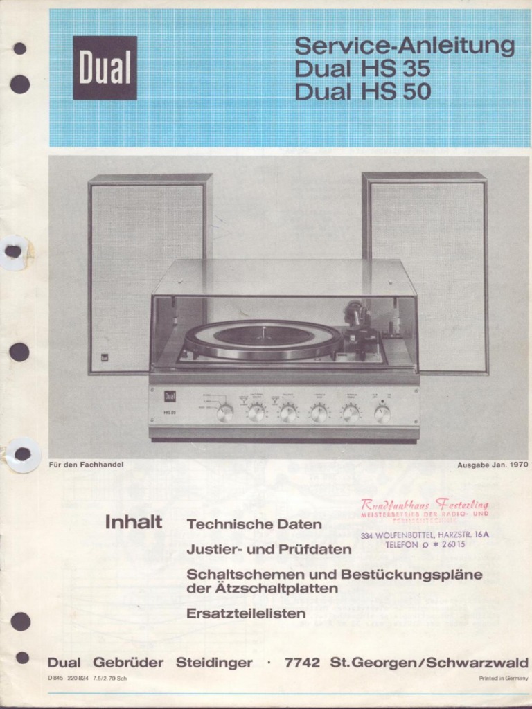 Dual HS 35 HS 50 Service Manual | PDF