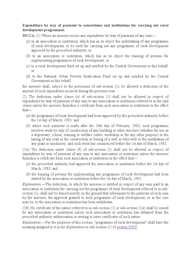 Section 35CA of Income Tax Act | PDF | Expense | Government