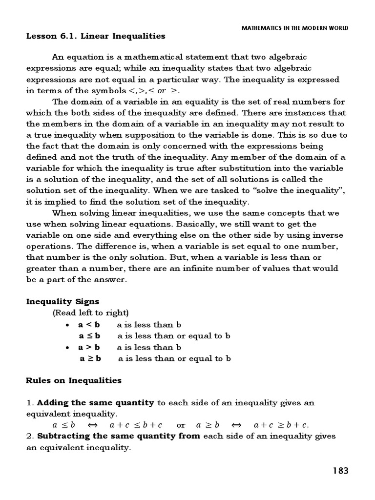 Chapter 5 Linear Programming | PDF | Inequality (Mathematics) | Linear ...
