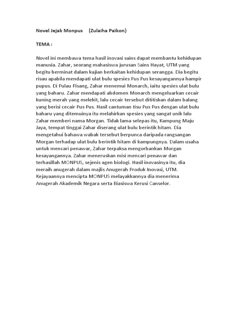 Novel Jejak Monpus Nota Panjang