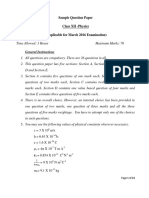 CBSE Sample Question Papers For Class 12 Physics 2015-2016 PDF