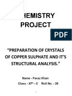 Preparation and Structural Analysis of Copper Sulphate Crystals