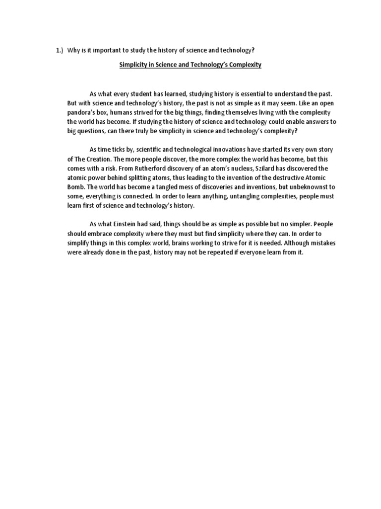 Why Is It Important To Study The History Of Science And Technology PDF