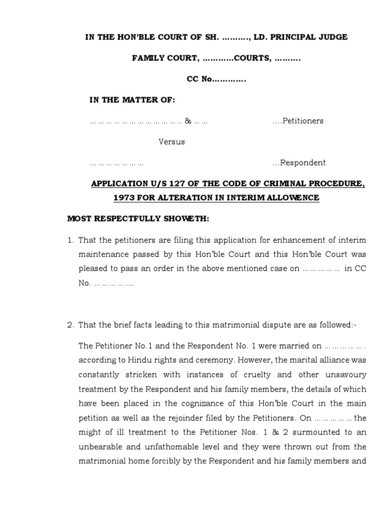 127 CrPC Application Social Institutions Society