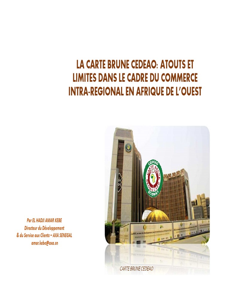 La Carte Brune De La Cedeao Accident De La Route Assurance