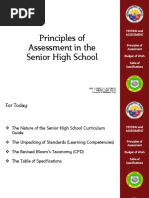 Principles of Assessment Unpacking of Standards and Table of Specifications