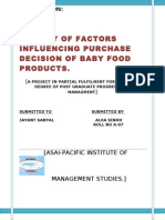 A Study of Factors Influencing Purchase Decision of Baby Food Products