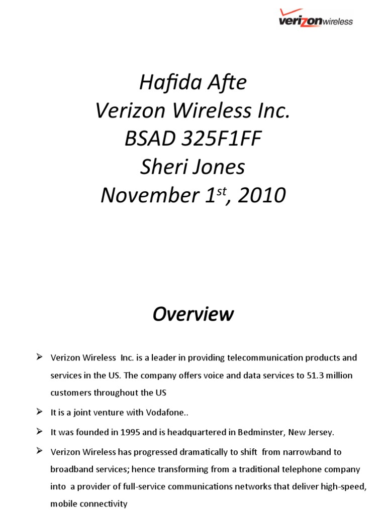 Afte Verizon Wireless Presentation | PDF | Verizon Communications | At ...