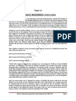Hist Topic 14 Khilafat Movement 1919 1924 PDF
