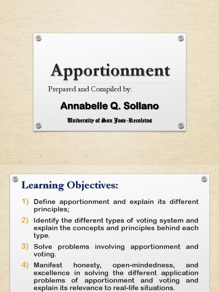 Understanding Apportionment Methods | PDF | Apportionment (Politics ...
