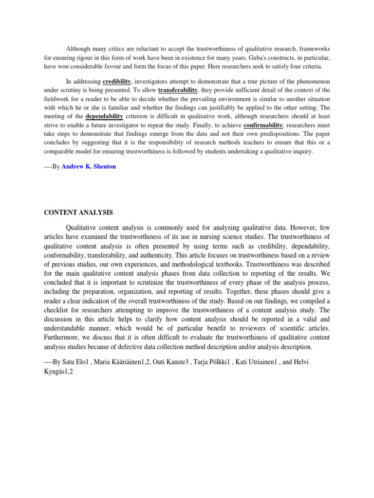 qualitative research trustworthiness pdf