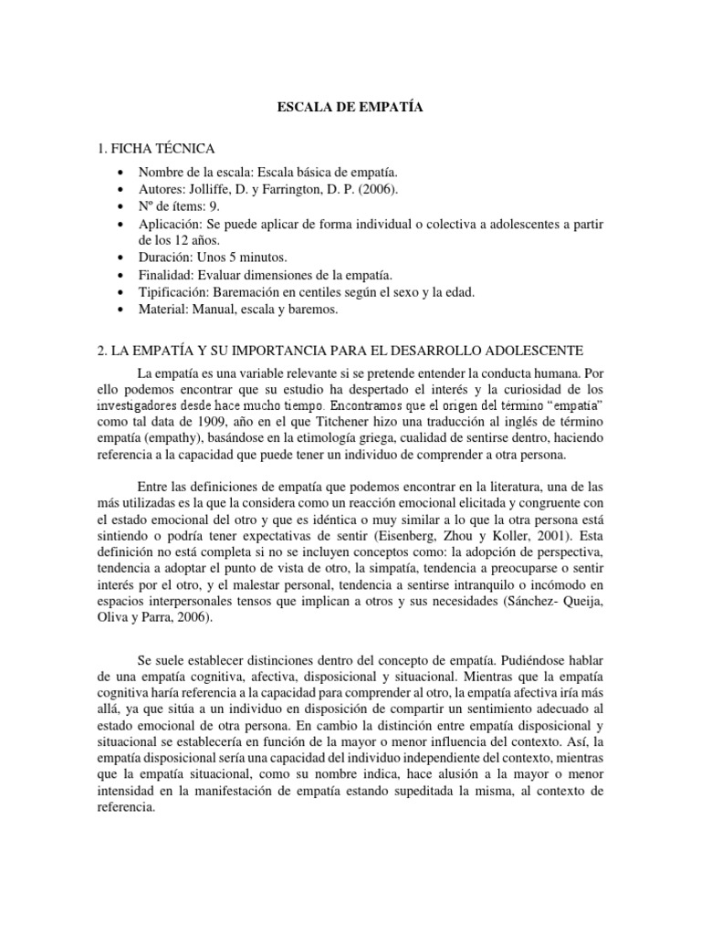 Escala de Empatia | PDF | Empatía | Las emociones