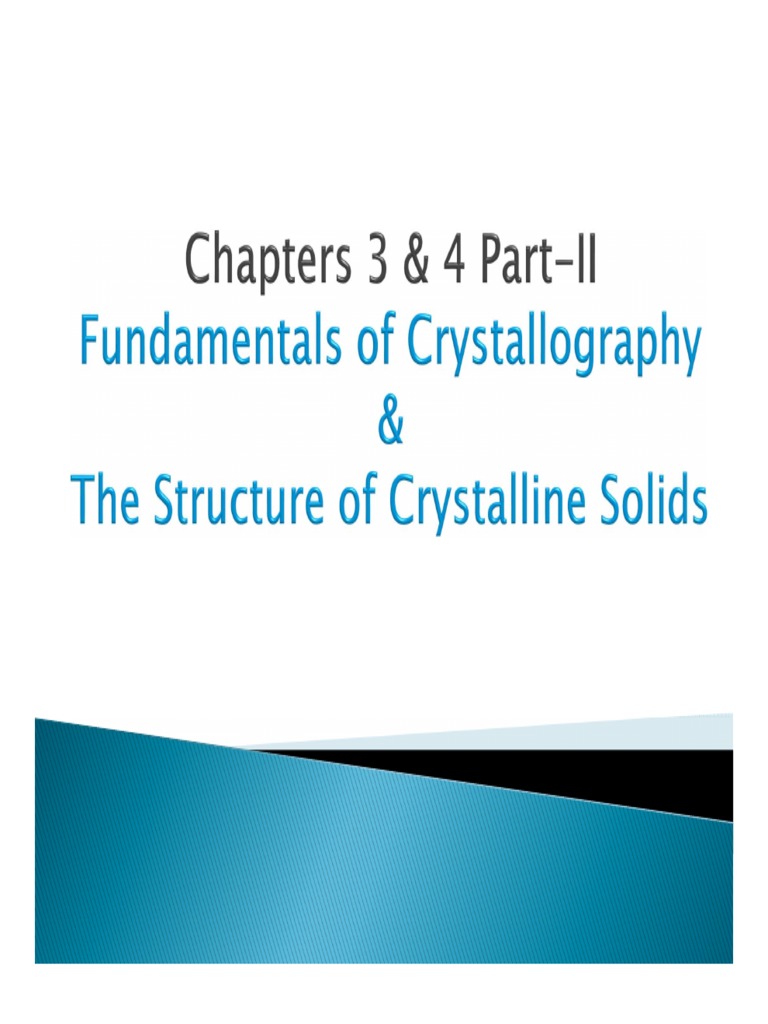 MEC 300-Materials Science Chapter 3 and 4 Part 2 PDF | PDF | Crystal ...
