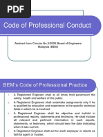 Bem Code of Professional Conduct