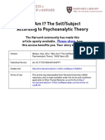 Who Am I? The Self/Subject According to Psychoanalytic Theory