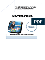 Institución educativa privada Inmaculada Concepción - Prueba de matemática