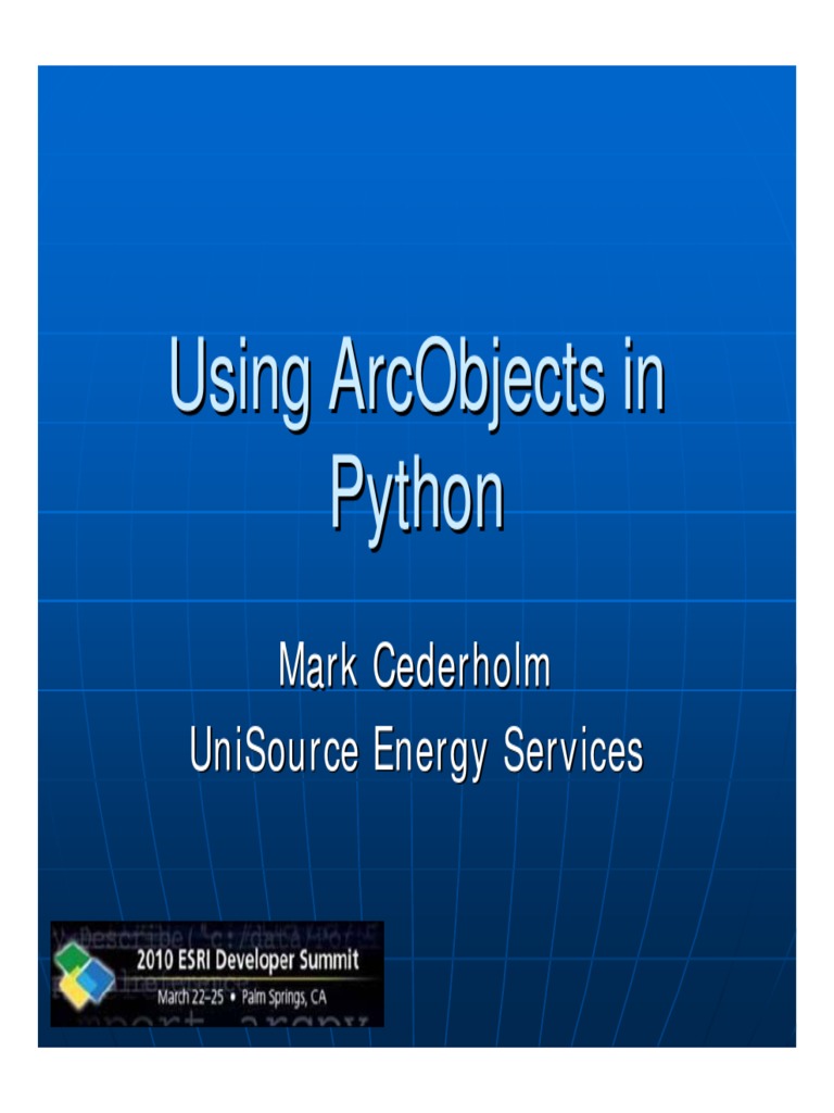 Python Arcobjects PDF | PDF | Arc Gis | Computer Engineering