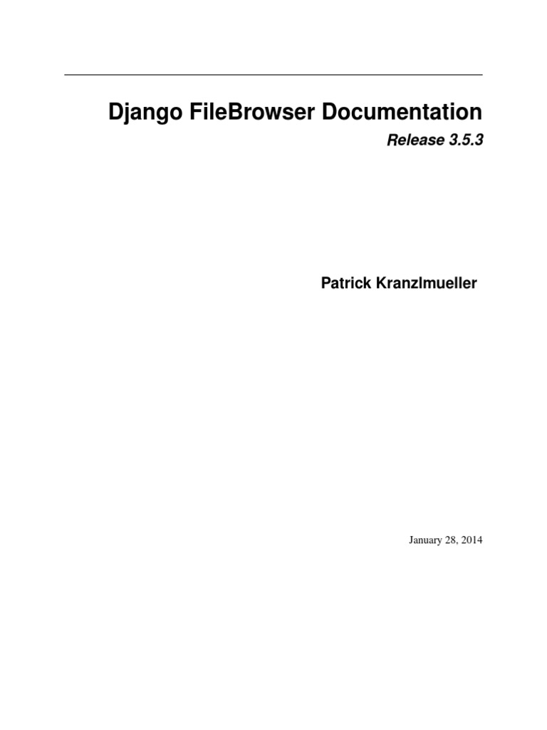 Django FileBrowser 3.5.3 Guide | PDF | Computer File | File Format