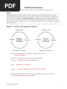 27 Feedback Mechanisms Pogil Key